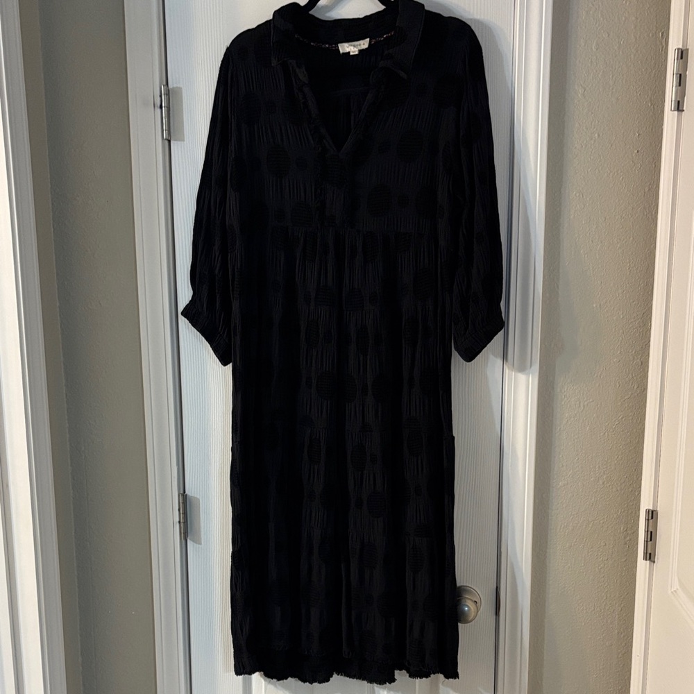 Umgee Chic Black Dot Long Sleeve Dress
